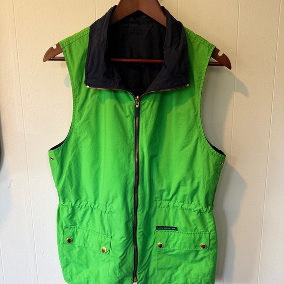 💚💙Lauren Ralph Lauren Reversible Utility Vest Navy Green 90s Preppy Outdoor M - Picture 6 of 9